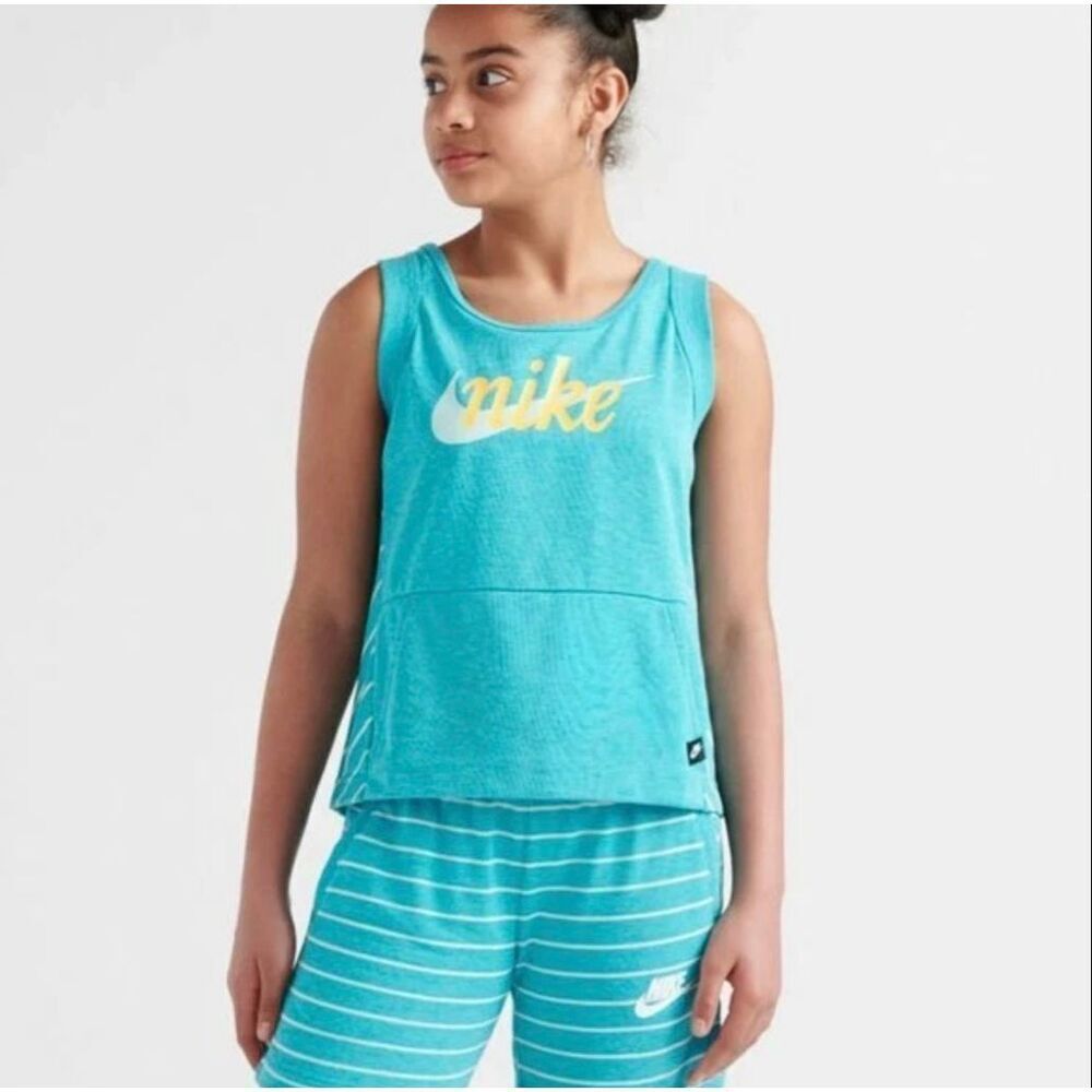 Youth Girls Nike Swoosh Sportswear Fleece Sleeveless Tank Top - Sz M
